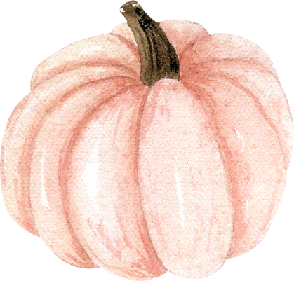 pink pumpkin watercolor